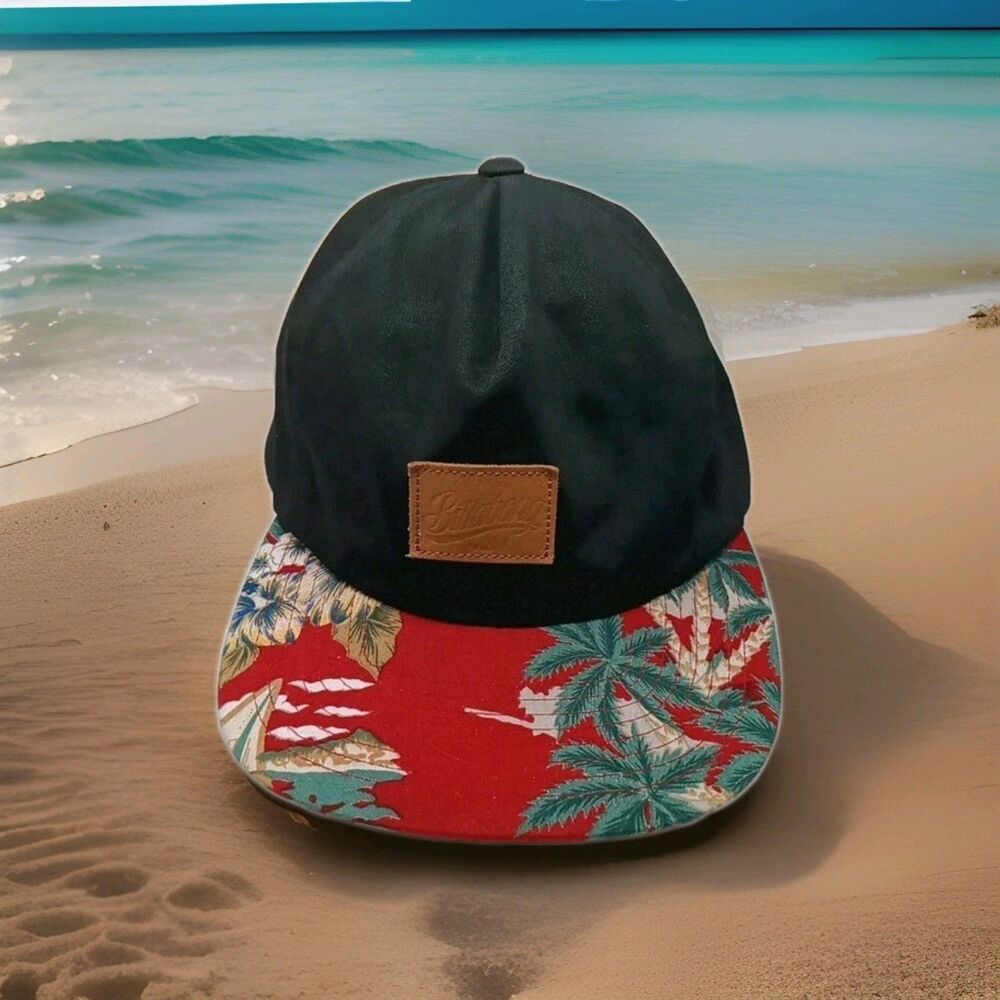 Billabong Y2K Hat Cap Snap Back Mens One Size Black Hawaiian Surf Beach Tropical
